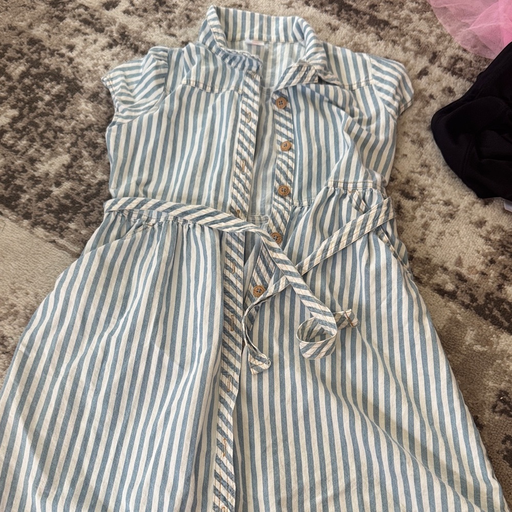 Wonder Nation Striped Blue and White Dress